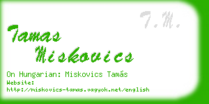 tamas miskovics business card